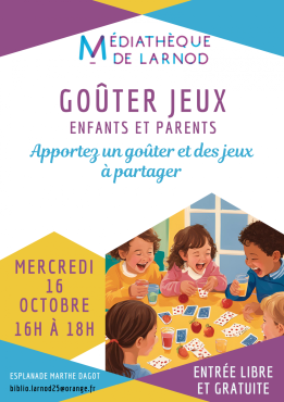 Temps "goûter-jeux de société"  à la médiathèque un mercredi par mois de 16h à 18h !