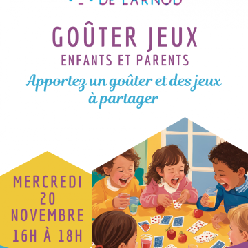 Temps "goûter-jeux de société"  à la médiathèque mercredi 20 novembre de 16h à 18h !