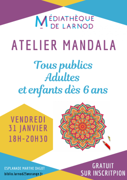 Atelier mandala tous publics (enfants à partir de 6 ans)