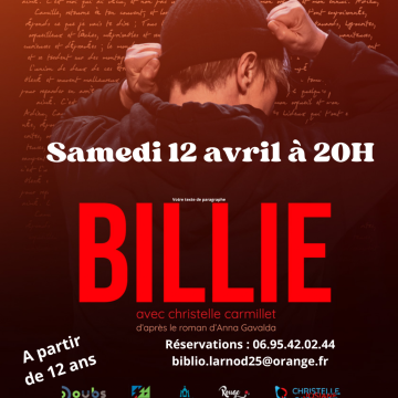 Spectacle "Billie" le samedi 12 avril