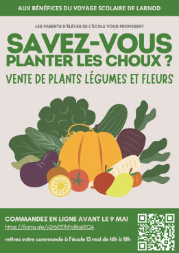 Vente de plants de légumes au profit de la coopérative scolaire