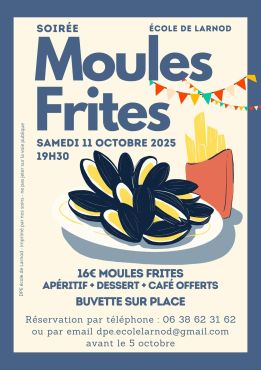 Soirée moules frites le samedi 11 octobre