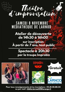 Théâtre d'improvisation le samedi 8 novembre