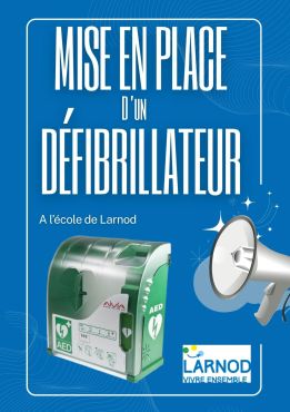 Défibrillateur nouvellement installé au groupe scolaire