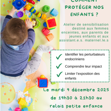Atelier :  Comment protéger nos enfants des perturbateurs endocriniens ?